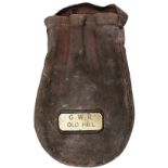 GWR leather Cash Bag brass plated GWR OLD HILL. In very good condition.