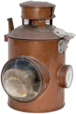 BR-W copper cased signal lamp as used exclusively within the Seven Tunnel between Wales and England.