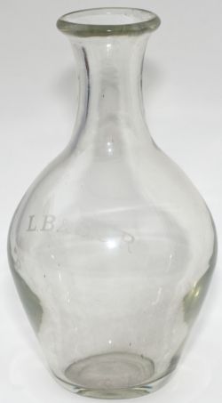 London Brighton and South Coast Railway glass WINE CARAFFE, acid etched to the front L.B & S.C.R.