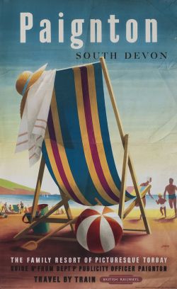 Poster BR(W) PAIGNTON SOUTH DEVON by R. Lander. Double Royal 25in x 40in. In good condition with