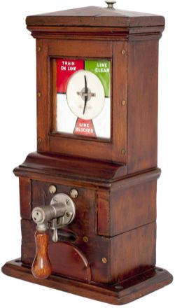 Midland Railway mahogany cased Pegging Block Instrument, case stamped MRCo and with enamel dial.
