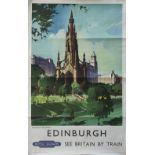Poster BR(Sc) EDINBURGH THE SCOTT MONUMENT by Claude Buckle. Double Royal 25in x 40in. In very