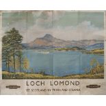 Poster BR(Sc) LOCH LOMOND by Alasdair MacFarlane. Quad Royal 40in x 50in. In good condition with