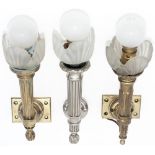 Pullman carriage lamps x3, all First Class down lights complete with original glass shades. All in