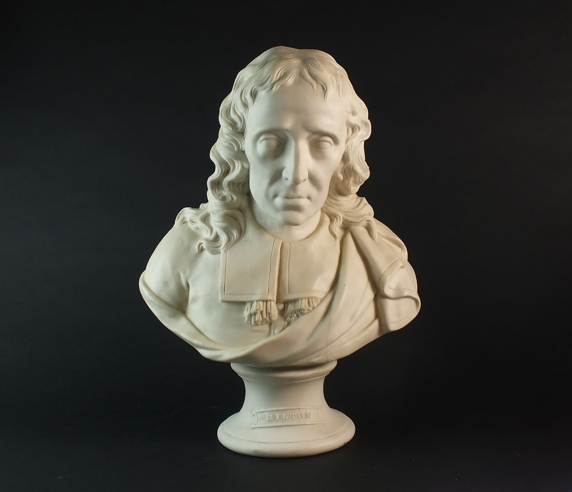 A parian bust of John Milton