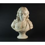 A parian bust of John Milton