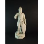 A Victorian parian figure of Godfrey de Bouillon