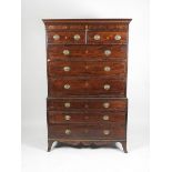 A George III mahogany and inlaid chest on...