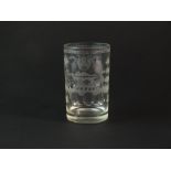 A 19th century engraved glass tumbler