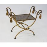 An Italian gold leaf painted wrought iron dressing stool