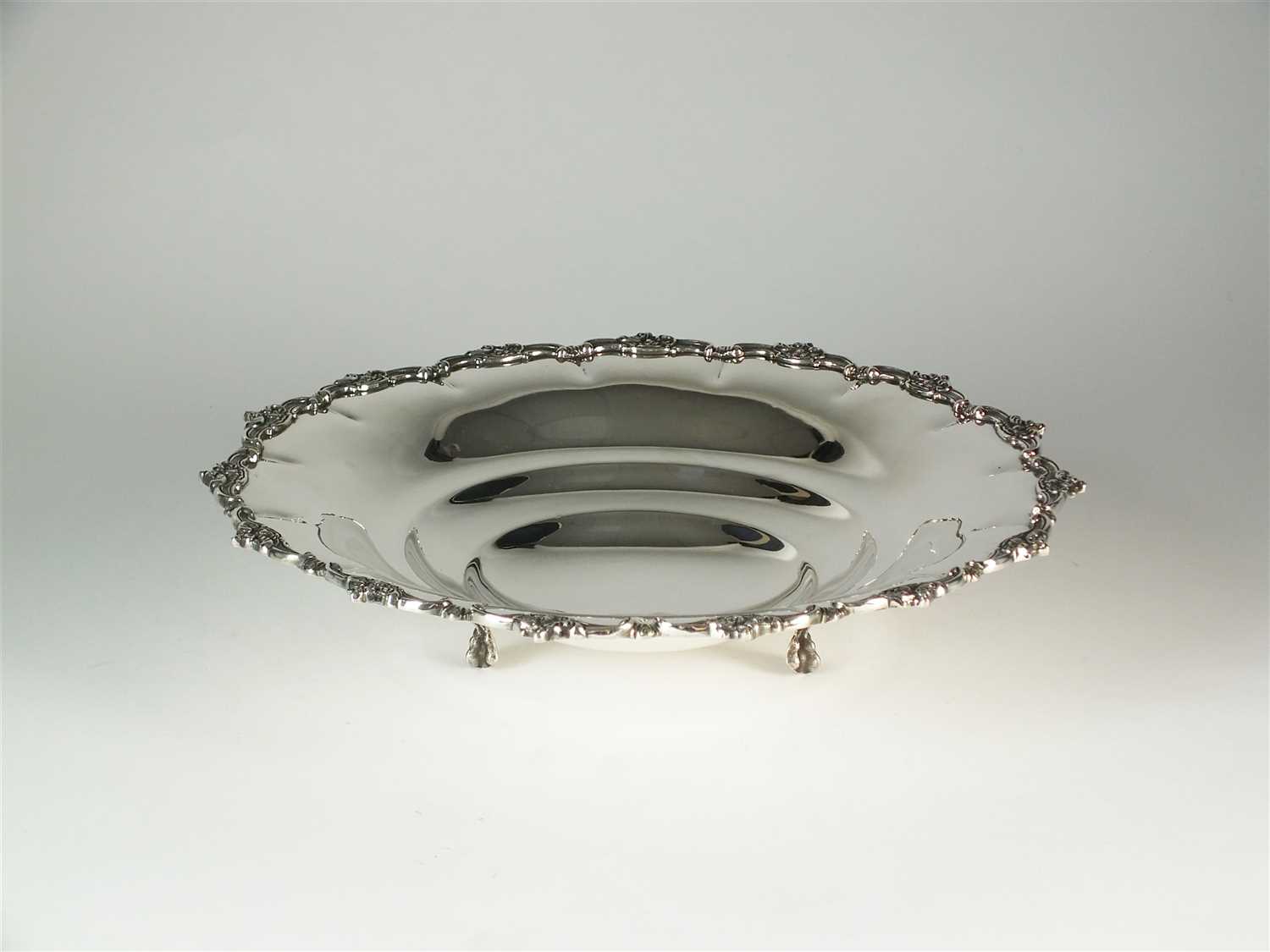 An Egyptian silver bread plate/bowl