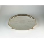 A silver presentation salver,