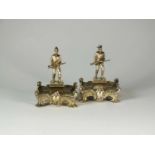 A pair of Edwardian silver gilt figural cigar rests