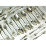 A harlequin collection of Kings pattern silver flatware