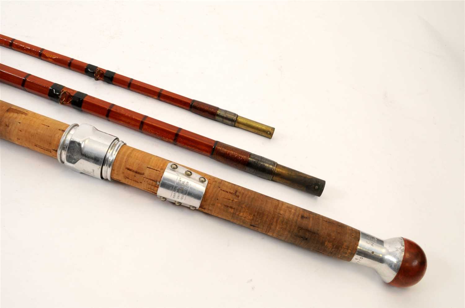 An early 20th century three-sectional split-cane Hardy fishing rod - Image 3 of 8