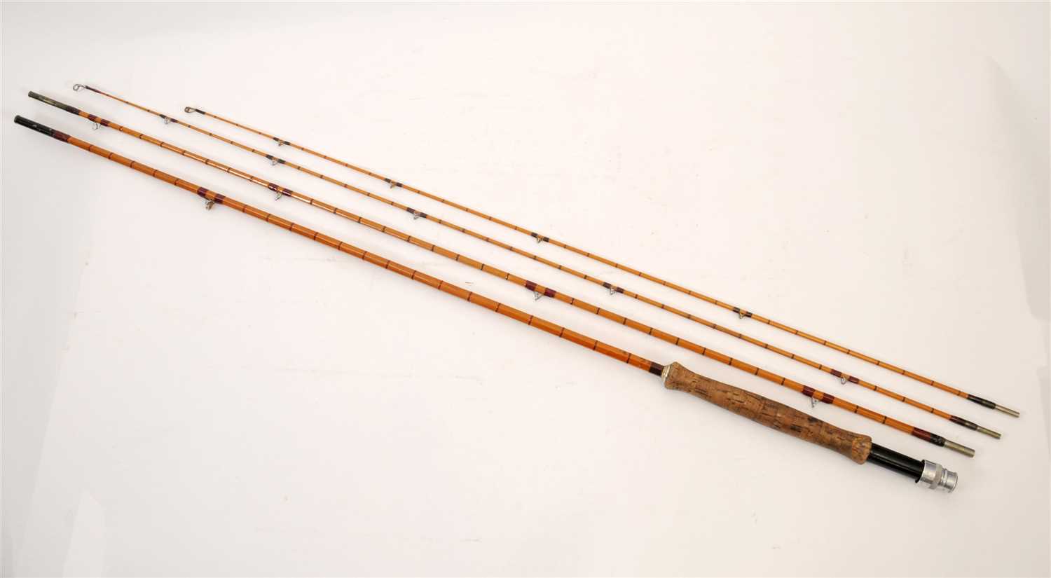 A 20th century Hardy three-sectional split cane fishing rod - Image 2 of 5