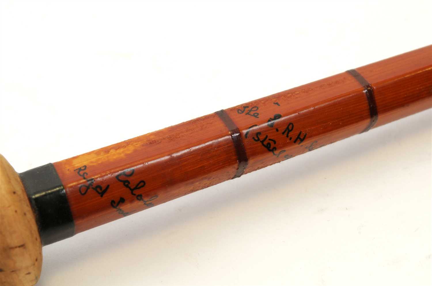 An early 20th century three-sectional split-cane Hardy fishing rod - Image 8 of 8