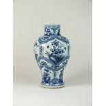A Chinese porcelain blue and white baluster vase