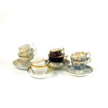 A collection of English porcelain trios including Barr, Flight & Barr Worcester