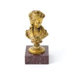 A French 19th century gilt bronze bust of Marie Antoinette