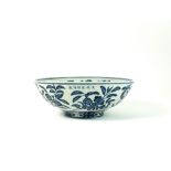 A large Chinese blue and white porcelain bowl