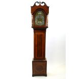 A George III mahogany and satinwood longcase clock