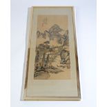 A Chinese painting and calligraphy on silk