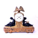 A French Louis XVI period month going Sienna marble clock