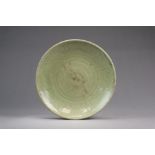 A Chinese Longquan celadon dish