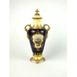 A Coalport twin-handled vase and cover