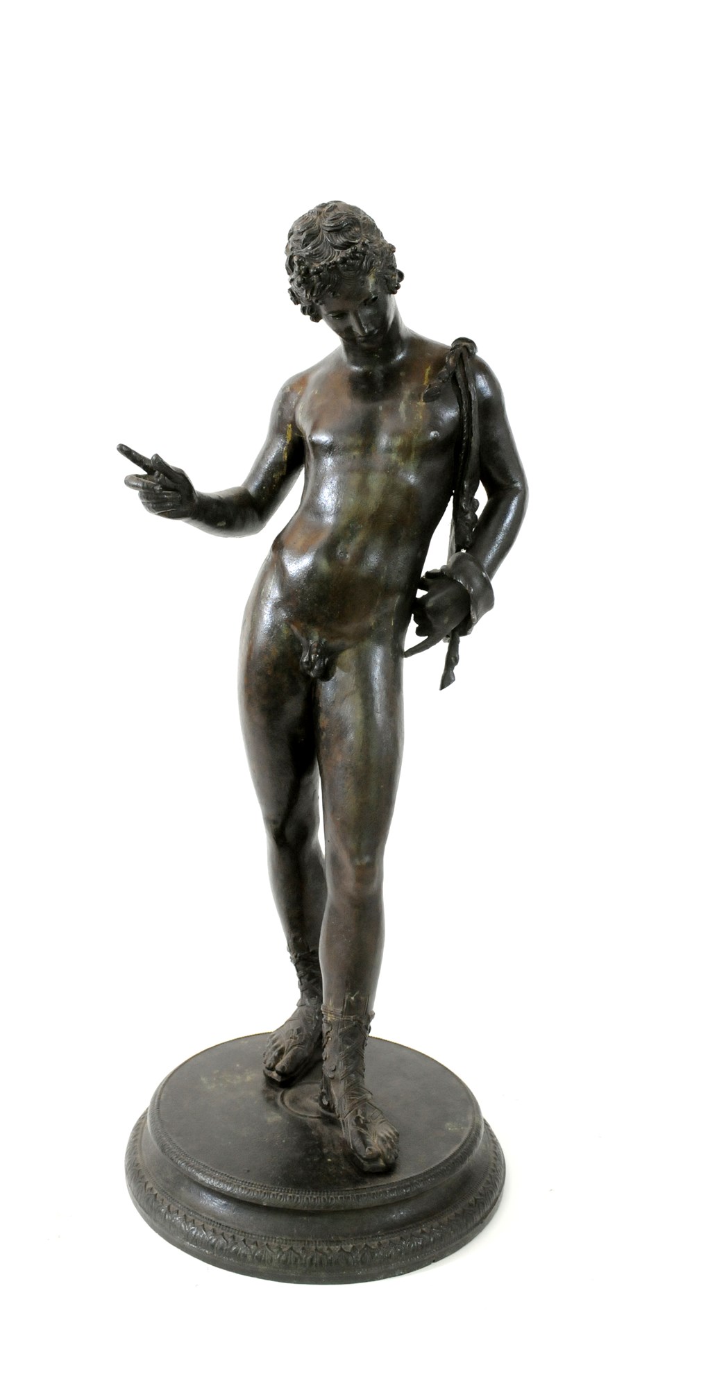 An Italian bronze figure of Narcissus