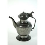 A French 18th century pewter oil/spirit flagon