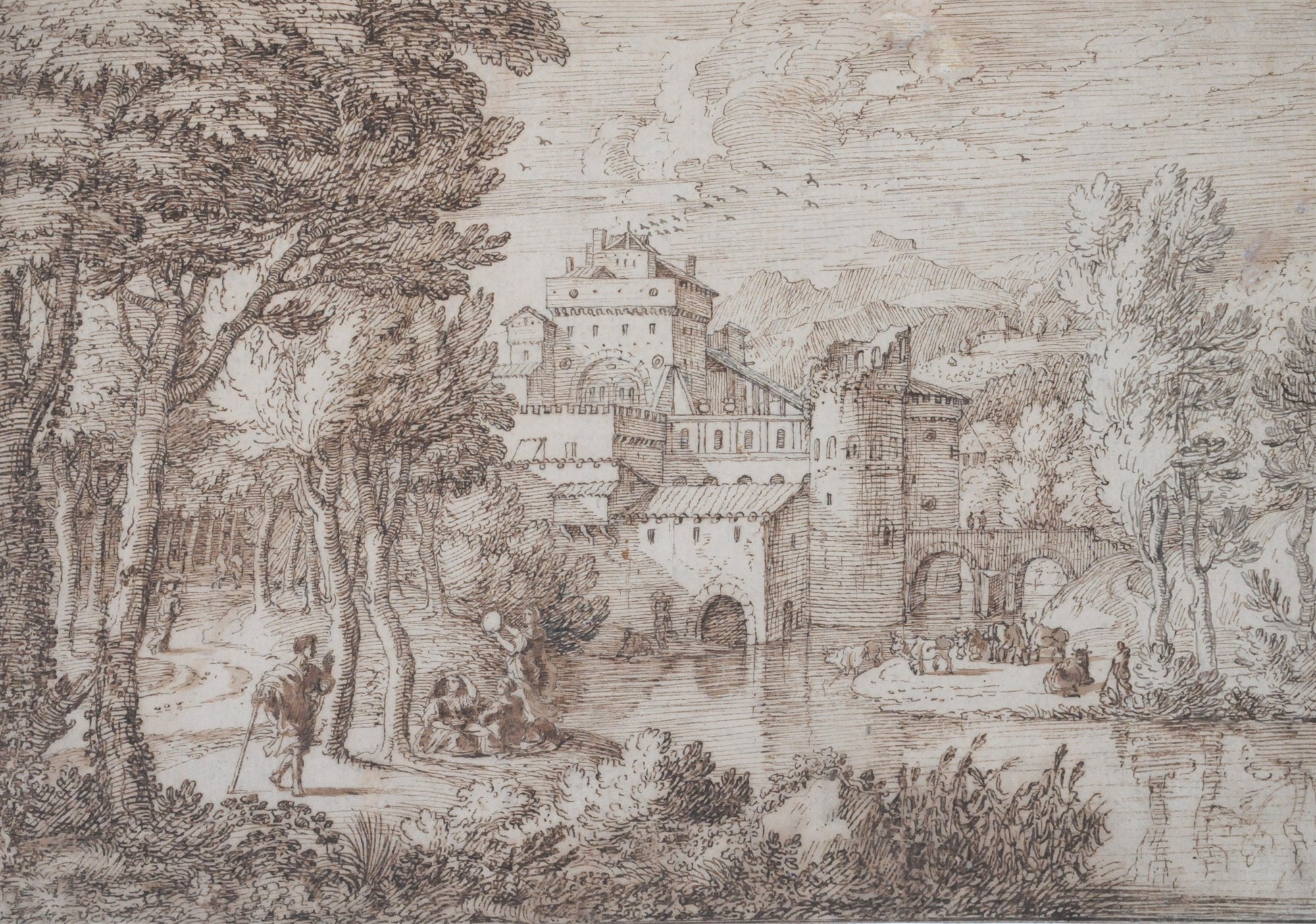 Attributed to Johannes Glaubber, pen and ink