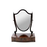 A George III mahogany tulip wood cross wood banded and boxwood strung toilet mirror