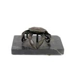A Japanese bronze study of a crab