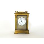 A French gilt brass carriage clock, late 19th century