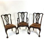 A set of ten (8+2) mahogany dining chairs in George III style