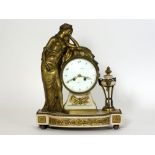 A Louis XVI ormolu and marble mantel clock