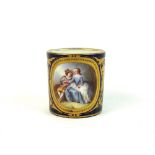 A Sevres porcelain coffee can