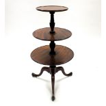 A late George III mahogany three-tier dumbwaiter