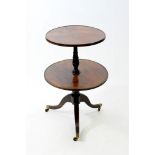 A Regency mahogany and simulated rosewood two tier dumb waiter