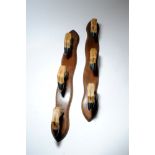 Taxidermy: A pair of deer's foot coat hooks