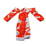 A Japanese red silk kimono