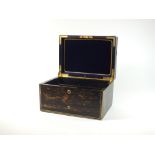 A Victorian coromandel and brass dressing box