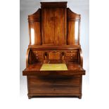 A 19th century Danish mahogany cylinder bureau