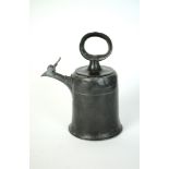 A mid 18th century Swiss bell shaped pewter wine can or glockencanne