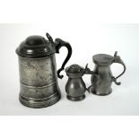 A Victorian pewter trophy tankard, 1865