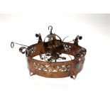An Arts and Crafts copper light fitting circa 1900