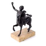 A patinated bronze study of a young centaur