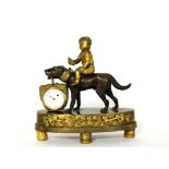 A French ormolu and bronze novelty mantel time piece